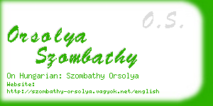 orsolya szombathy business card